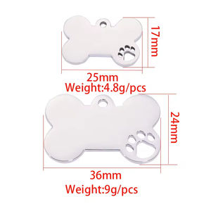 Personalizado DIY acero inoxidable en blanco sello personalizado logotipo <span class=keywords><strong>perro</strong></span> hueso hueco pata colgante encantos para collar pulsera - Product Image 6