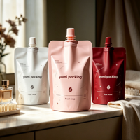 Sachet de détergent en gros avec logo personnalisé, pochette à bec verseur pour savon liquide, sac de recharge pour lessive, emballage de détergent avec bec verseur