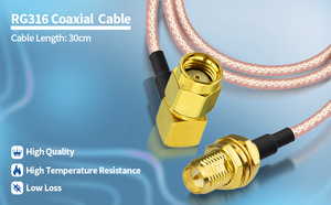 Superbat personalizado Sma macho a Sma macho <span class=keywords><strong>Cable</strong></span> RG316 <span class=keywords><strong>Cable</strong></span> <span class=keywords><strong>coaxial</strong></span> <span class=keywords><strong>antena</strong></span> WiFi <span class=keywords><strong>Cable</strong></span> 30cm - Product Image 3
