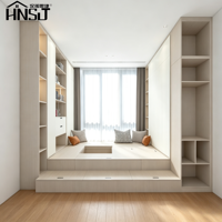 Lit Tatami Modulaire Personnalisé Moderne Écologique et Gain de Place avec Armoire Intégrée à Portes Coulissantes pour Chambre d'Appartement