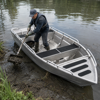 Petit bateau de pêche en aluminium soudé, prix de gros usine, bateau en aluminium robuste pour la pêche en rivière, lac et mer
