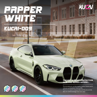 Film Vinyle de Protection de Voiture Blanc Brillant en PET PVC de Haute Qualité, Résistant aux UV, Anti-Jaunissement, Film d'Enveloppement Automobile 1.52*17M