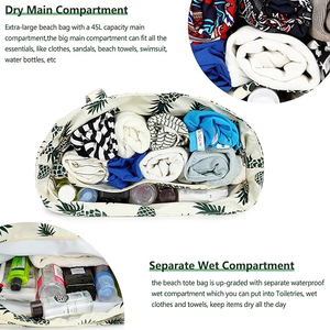 Bolsa personalizada impermeable a prueba de arena para mujer, bolso de lona con logotipo impreso, bolsa de piscina con cremallera, bolsa de playa de viaje para gimnasio y comestibles con mojado <span class=keywords><strong>Po</strong></span> - Product Image 4