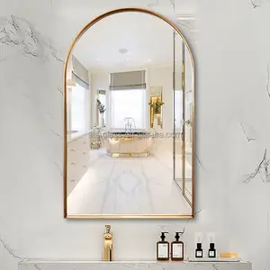 Personalizado grande Negro Oro Marco de metal Piso Cuerpo de longitud completa de largo Espejo de pie Espejos para colgar en la pared Spiegel