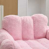 Canapé pouf rose à compression pour adulte avec anneau de traction, conception facile à déplacer pour salon et chambre à coucher
