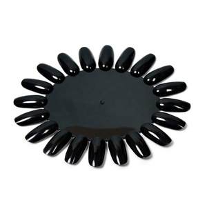 Présentoir de 20 modèles de nail art ovales, 10 pièces/sac, Planche d'entraînement pour faux ongles motif tournesol, Palette de couleurs de gel, en ABS, pour salon de manucure - Product Image 2