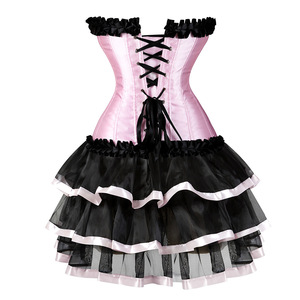 Vestido de lujo para <span class=keywords><strong>mujer</strong></span>, Sexy, burlesco, corsé, corpiño, Top con falda corta de encaje - Product Image 6