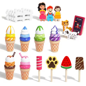 Ensemble de jeu de boutique de crème glacée en bois, nourriture factice et accessoires de cuisine avec étui de transport pour les enfants de plus de 3 <span class=keywords><strong>ans</strong></span>, pour les garçons et les filles - Product Image 4