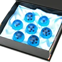 Ensemble de boules en résine bleue, collection complète de 7 pièces, ornements décoratifs de qualité supérieure pour boîte cadeau noire