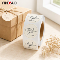 Personalisierte Runde Dankeschön-Aufkleber Wasserfeste Papier-Vinyl-Klebeetiketten für Geschenk-Etiketten Logoaufkleber-Rolle