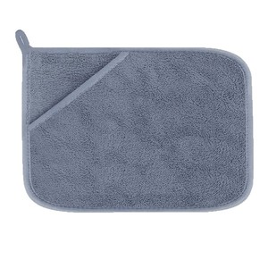 Toalla de pesca con bolsillo de forro polar coral, 30x40cm, gris y rosa, para pesca en agua dulce, toalla de mano absorbente para carpa cruciana - Product Image 2