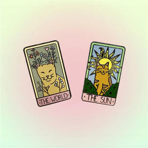 Penjualan terlaris grosir Pin Enamel kustom <span class=keywords><strong>Tarot</strong></span> Pin The Cat Moon Logo bintang kerajinan logam Pin Enamel keras - Product Image 2