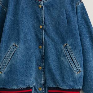 Chaqueta vaquera lavada para mujer 2025 al por mayor, chaqueta abotonada, abrigo estilo béisbol para mujer - Product Image 6