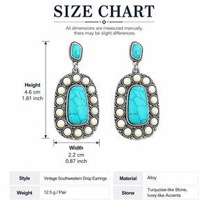 Orecchini Pendenti Vintage Blu-Verde, Gioielli Artistici di Moda per Donne - Product Image 5