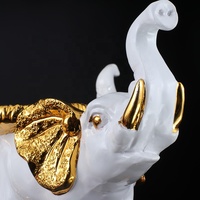 Nieuwe Creatieve Sculptuur Dier Hotel Decoratie Olifant Fruitschaal Standbeeld