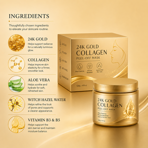 <span class=keywords><strong>Masque</strong></span> facial peel-off au collagène or 24K avec logo personnalisé 120g, <span class=keywords><strong>masque</strong></span> gel doré pour le <span class=keywords><strong>visage</strong></span>, nettoyage des pores, contrôle du sébum, soin lissant et éclatant - Product Image 2