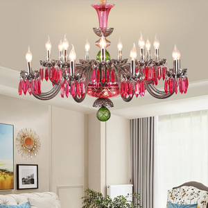 Lampada pendente in cristallo di colore stile francese per soggiorno di lusso europeo ristorante camera da letto per ragazze Villa salone di bellezza <span class=keywords><strong>lampadario</strong></span> - Product Image 1