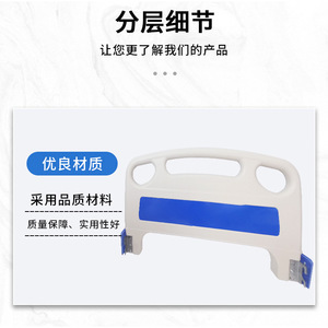 Tête de lit d'hôpital amovible Xingcheng en ABS bleu imitation bois pour soins aux personnes âgées et usage médical - Product Image 1