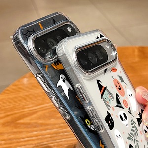 Funda Transparente para Teléfono con Estampado de Calabaza Fantasma de Halloween para Google Pixel, con Ventana Grande para la Cámara, Electrochapada, a Prueba de Golpes, Protectora de TPU - Product Image 3