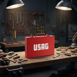 Caja de Herramientas Usag Roja de Metal con Asa para Almacenamiento y Transporte - Product Image 3