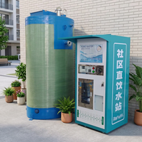 Distributeur d'eau RO extérieur, station d'eau pure en libre-service 24h/24, prend en charge le paiement par code QR et carte IC pour les places publiques