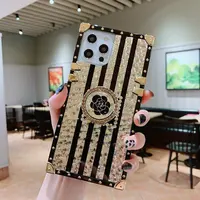 Nieuwe Meisje Mobiele Telefoon Omhulsels Luxe Designer Branded Vierkante Kofferbak Telefoon Case Voor Samsung