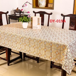 Plastic <strong>Pvc</strong> Long <strong>Table</strong> Cloth Roll Lace Dining <strong>Table</strong> Cover Printed Gold Tablecloth <strong>Protector</strong> 1.37x20m - Product Image 1