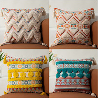 Ferme fait à la main marocain 18x18 Floral Boho brodé taies d'oreiller
