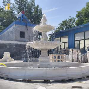 Fuente de agua de piedra de mármol blanco circular grande <span class=keywords><strong>para</strong></span> jardín al aire libre de Villa - Product Image 5