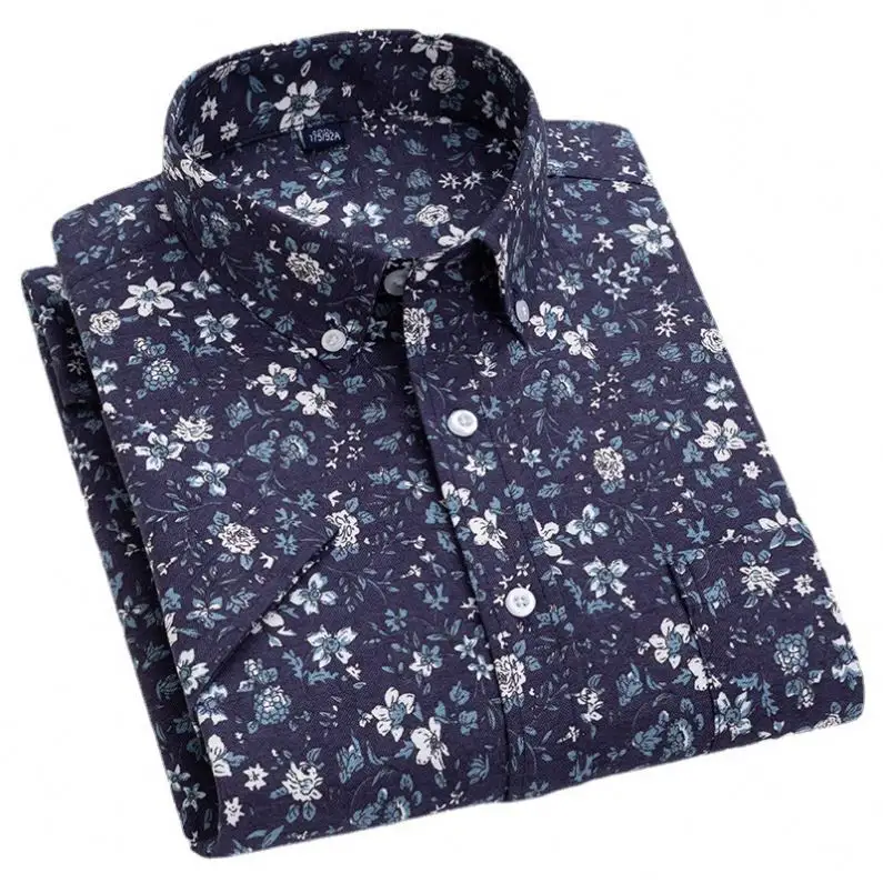 コットンオックスフォード織りシャツメンズ半袖夏の薄いカジュアルビジネススーツと高齢者の半袖コットンシャツ