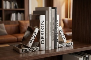 Wholesale Supply Heavy Duty Modern Book Style Bookends <b>Set</b> Decorative <b>Desk</b> Organizer for Home Office and Shelf for Sale - Product Image 5