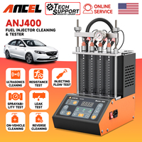 ANCEL ANJ400 Probador y Limpiador de Inyectores GDI de 4 Cilindros, Limpieza Ultrasónica, Prueba de Resistencia, Fugas y Flujo, 110V 220V