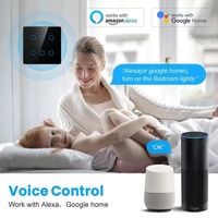Interrupteur tactile intelligent en verre 6 touches 10A pour contrôle Wi-Fi, 120x120, norme BRA