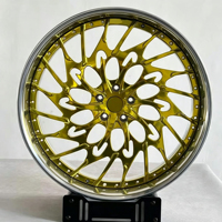 Jantes en alliage d'aluminium forgé à deux pièces, finition chrome doré, 24 et 26 pouces, compatibles avec Chevy C10, Cutlass, Impala, Monte Carlo