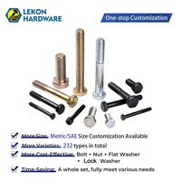 Vis à tête hexagonale en acier au carbone noir Lekon, sur mesure, entièrement ou partiellement filetées, fabricant de vis à tête hexagonale