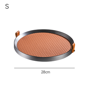 Plateau rond en argent moderne de luxe décoration de poignée de café plateaux de service en métal en acier inoxydable 304 pour la décoration intérieure salon - Product Image 5