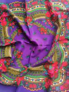 وشاح شال صوف <span class=keywords><strong>100</strong></span>% بطبعة أزهار روسية - Product Image 5