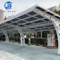 Système de montage de carport solaire en vente chaude, imperméable, anti-corrosion, structure de stationnement photovoltaïque, support de carport sécurisé