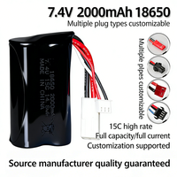 Paket Baterai Lithium 2S 15C 7.4V 2Ah 2000mAh 18650 untuk Mobil RC, Kendaraan Stunt yang Dikendalikan Jarak Jauh, Truk RC, dan Excavator