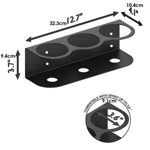 Wall <b>Mounted</b> <b>Spray</b> Bottle Holder Heavy Duty Metal Storage Rack Powder Coated For Garage Work Area Organizer - Product Image 5
