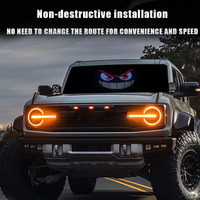 Lumière décorative pour camion, type « œil de démon », RGB dynamique, affichage LED, panneau de pixels décoratif, pare-brise, USB 5V, lampe multi-modes