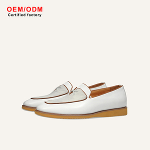 Mocassins Blancs Homme Personnalisés OEM – Nouvelle Collection 2026 – Chaussures Habillées en Cuir Style Britannique à Enfiler pour Mariages/Cérémonies - Product Image 1