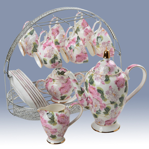 <span class=keywords><strong>Set</strong></span> <span class=keywords><strong>da</strong></span> Tè in Porcellana Fine Bone China con Design Personalizzato Reale a Fiori Rosa, <span class=keywords><strong>Set</strong></span> <span class=keywords><strong>da</strong></span> Caffè in Porcellana <span class=keywords><strong>Inglese</strong></span> - Product Image 1
