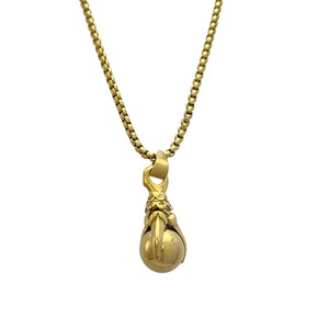 Yunnique – collier avec pendentif gant de boxe en acier inoxydable, or, bijoux de mode rétro punk pour hommes, design géométrique, FY122076 - Product Image 1
