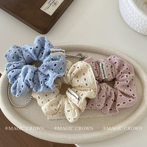 الإناث بلون واحد كبير مرونة حامل ذيل حصان سكرونشيز الأزياء الأنيقة الجملة في المخزون الأربطة الشعر اكسسوارات للنساء - Product Image 3