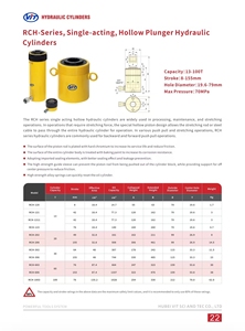 กระบอกไฮดรอลิกแบบลูกสูบกลวง Vit-w ได้รับการรับรองมาตรฐาน CE รุ่น Rch-1050 ความจุ 13 ตัน ระยะชัก 8 มม. แบบกระทำเดี่ยว น้ำหนัก 0 กก. - Product Image 6