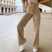 Jean ample Y2K pour femme, taille haute, extensible, jambe large, décontracté, confortable, en denim, style mom, délavé