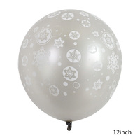 Ballons en latex imprimés flocons de neige 12 pouces, bleu, blanc, argent, pour Noël, fête d'anniversaire sur le thème de La Reine des Neiges, décoration de baby shower