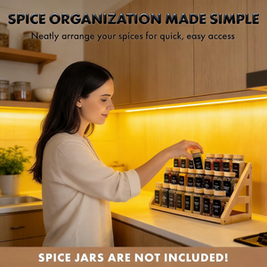 Freestanding 3 Tier Bamboo Spice <b>Rack</b> Organizer for Kitchen Countertop Cupboard Pantry Spice Jar <b>Storage</b> - Product Image 4