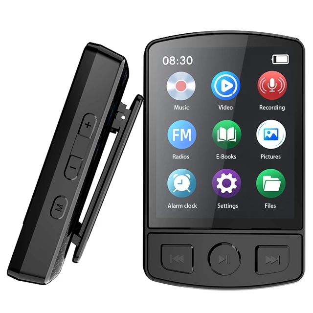 1.77inch Mini Mp3 Player Sport Clip MP3 HiFi Sound BT V5.2 Student for Walkman with FM Radio E-Book